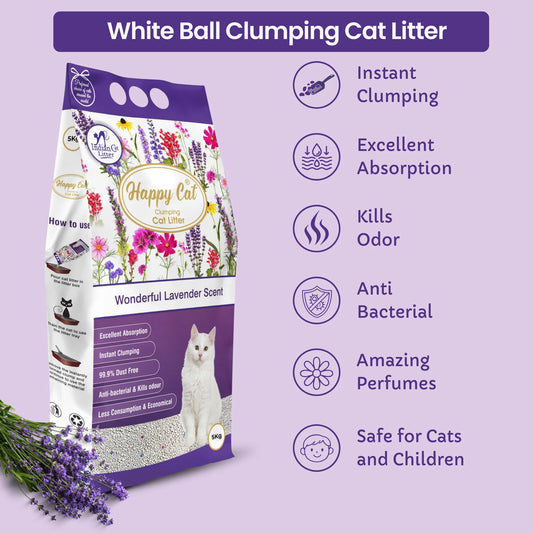 HappyCat Wonderful Lavender Clumping Cat Litter Sand | By Indian Cat Litter