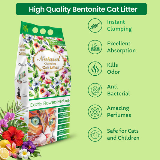 Natural Exotic Flowers Clumping Cat Litter Sand  | By Indian Cat Litter