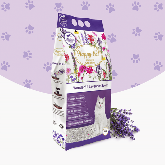 HappyCat Wonderful Lavender Clumping Cat Litter Sand | By Indian Cat Litter
